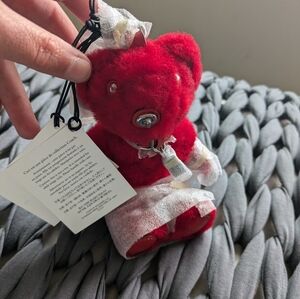 NWT - Red Coach Bear Bag Charm In Signature Shearling